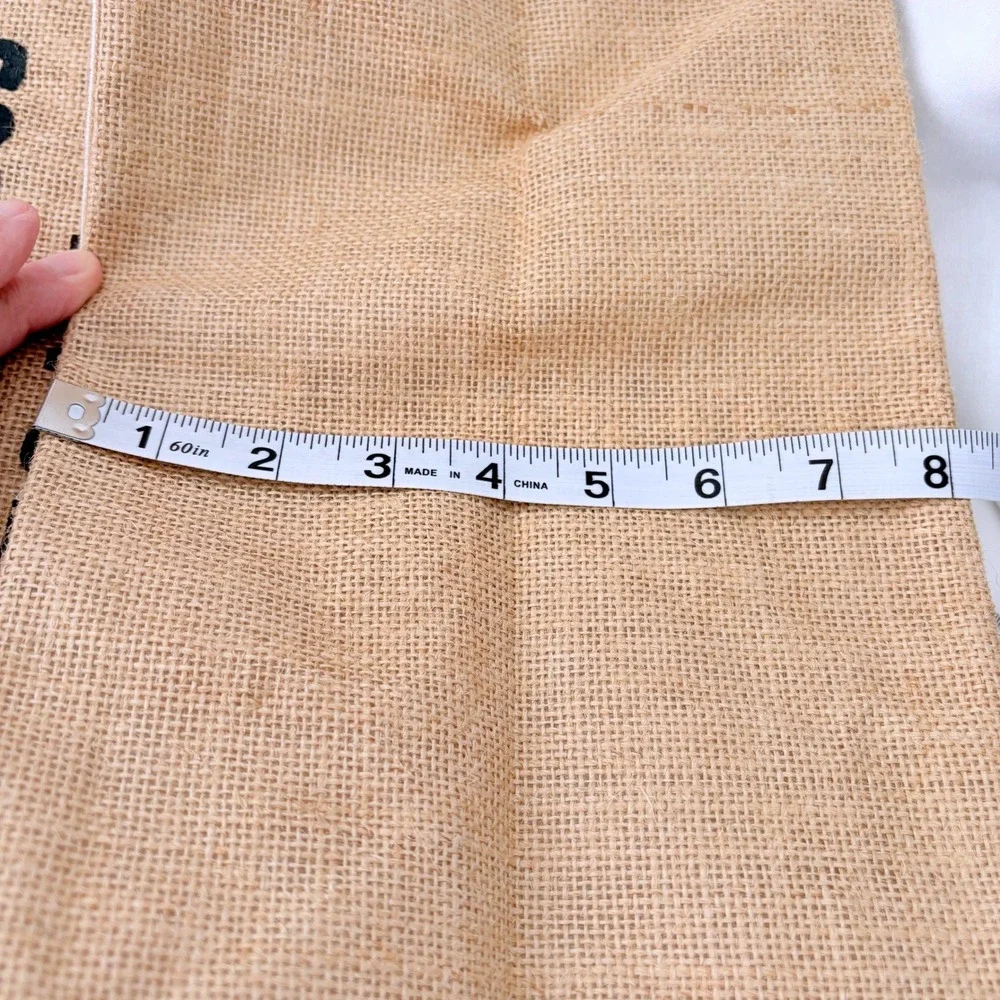Mom Life Burlap Jute Large Tote Bag Large Tan Faux Leather Straps